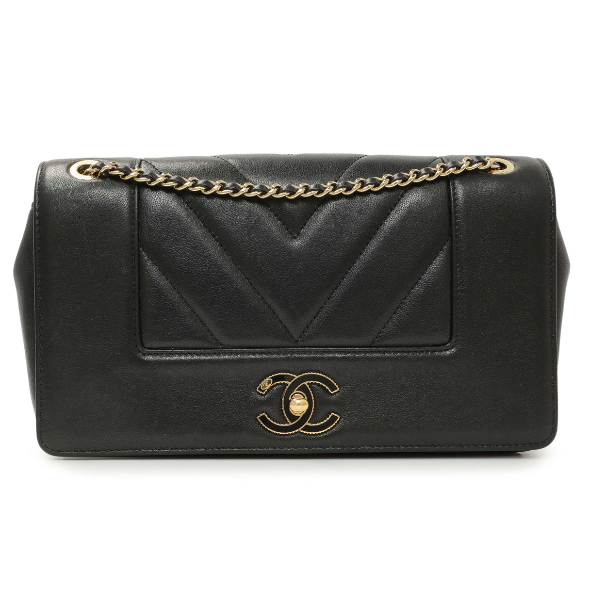 Chanel Black Sheepskin Medium Vintage Mademoiselle Flap Handbags Chanel