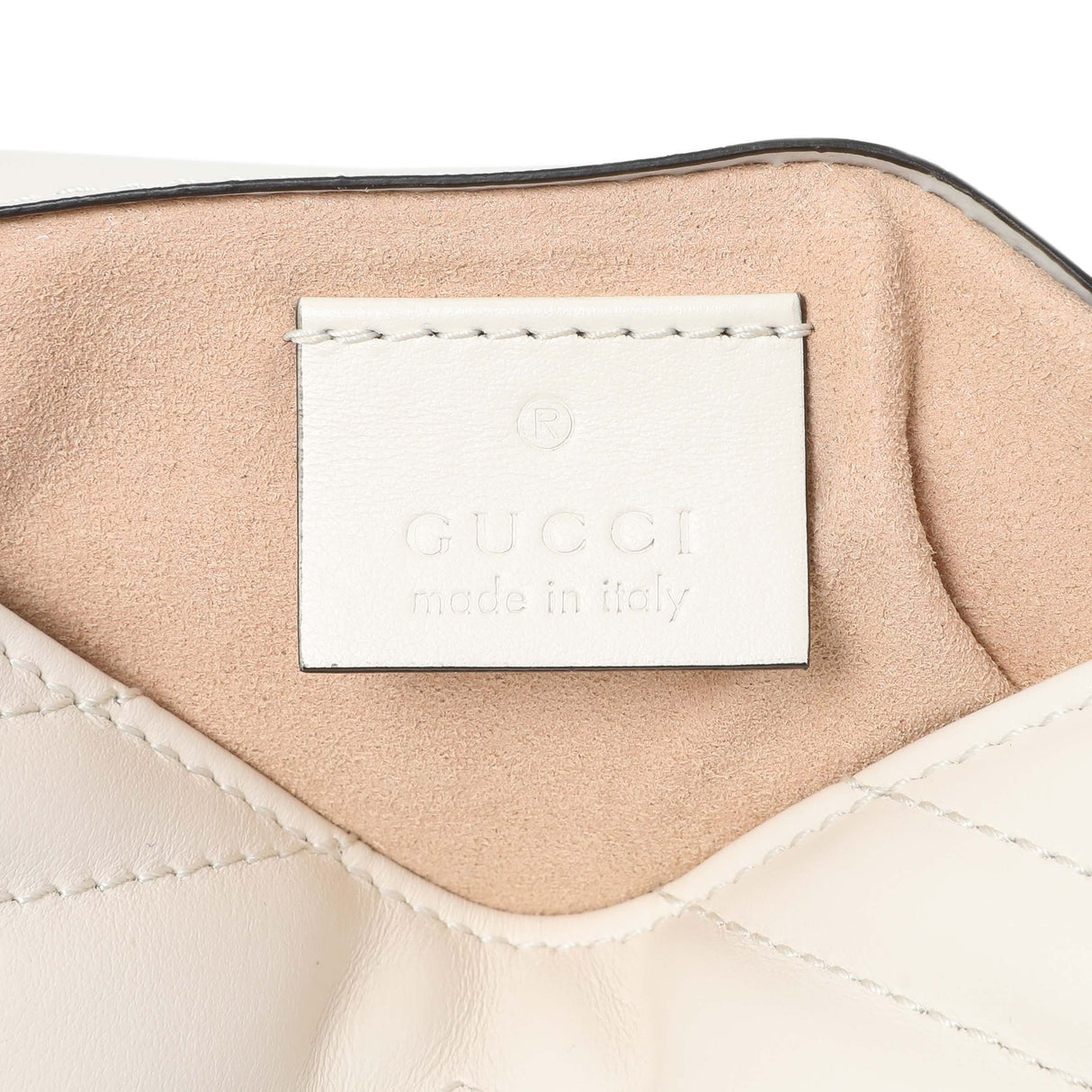 Gucci White Calfskin Matelasse Super Mini GG Marmont Shoulder Bag Handbags Gucci