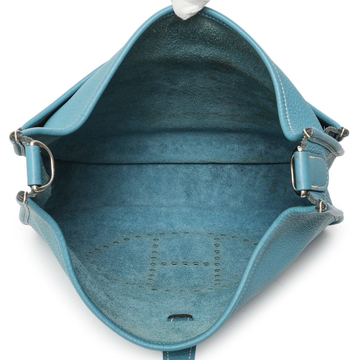 Hermes Blue Jean Clemence Evelyne III GM Handbags Hermes