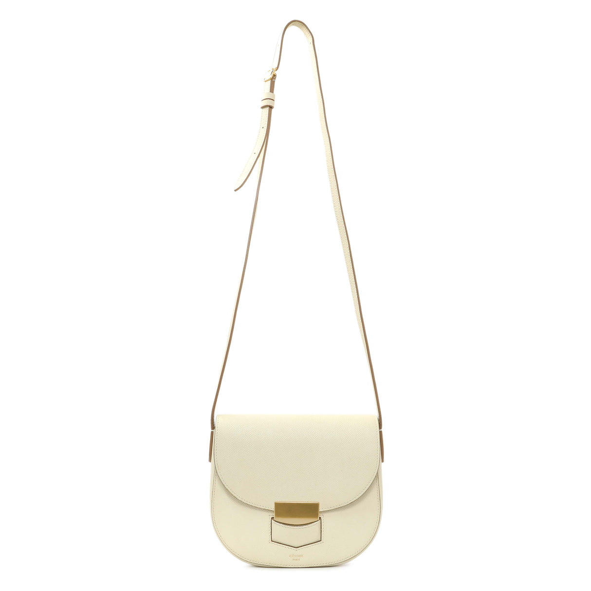 Celine Ivory Grained Calfskin Small Trotteur Handbags Celine