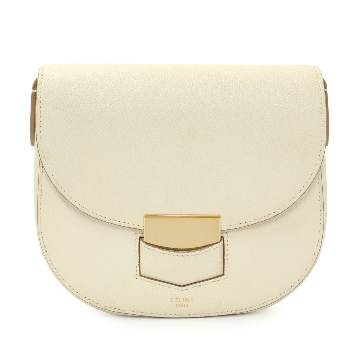 Celine Ivory Grained Calfskin Small Trotteur Handbags Celine