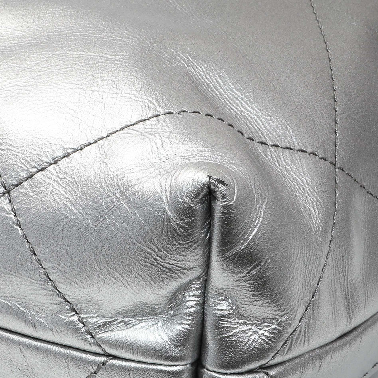 Chanel Black Silver Metallic Shaded Quilted Shiny Calfskin Small Chanel 22 Handbags Chanel