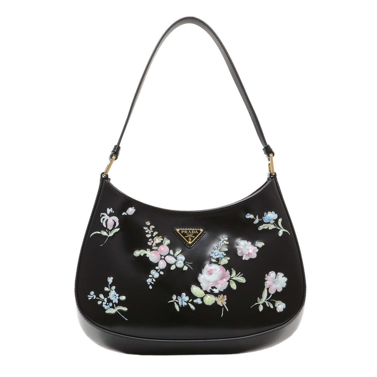 Prada Black Floral Spazzolato Cleo Bag Handbags Prada