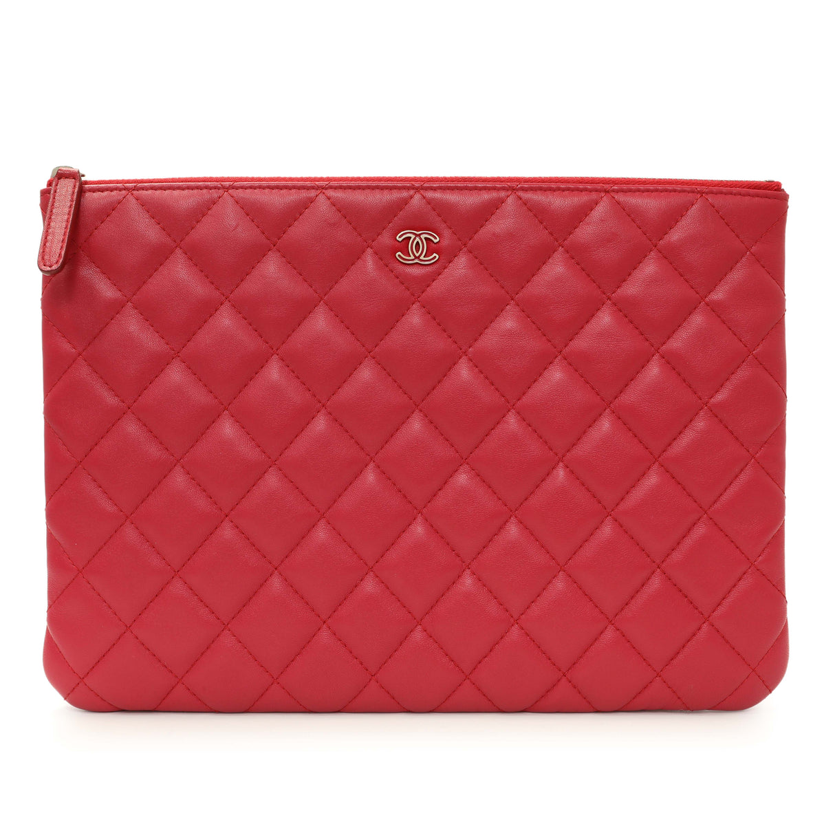 Chanel Pink Quilted Lambskin Medium Cosmetic Case Accessories Chanel