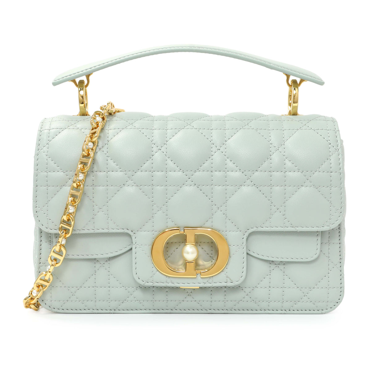 Christian Dior Light Blue Lambskin Cannage Small Jolie Top Handle Bag Handbags Christian Dior