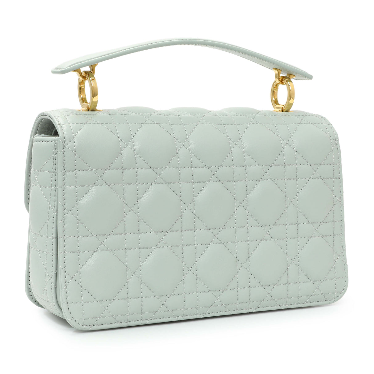 Christian Dior Light Blue Lambskin Cannage Small Jolie Top Handle Bag Handbags Christian Dior