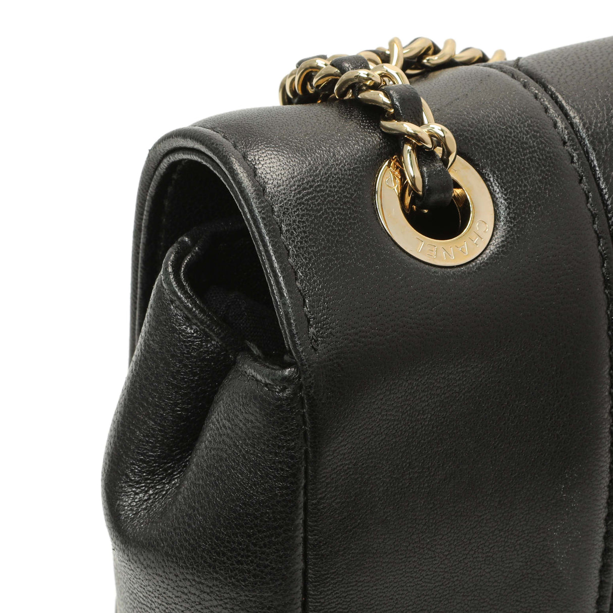 Chanel Black Sheepskin Medium Vintage Mademoiselle Flap Handbags Chanel