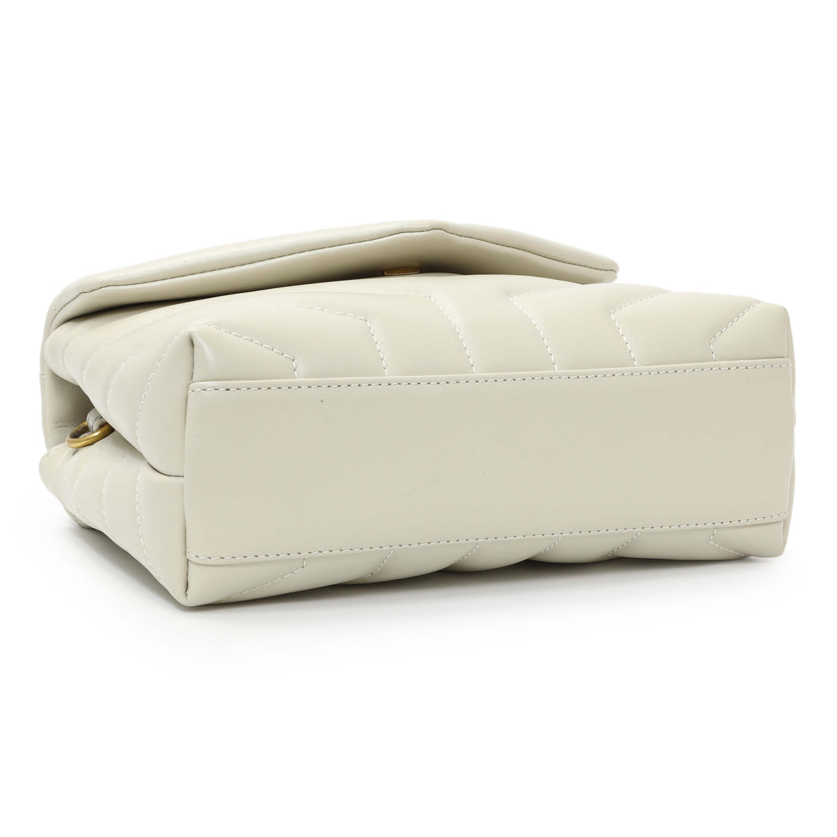 Saint Laurent Crema Calfskin Monogram Toy Loulou Crossbody Handbags Saint Laurent