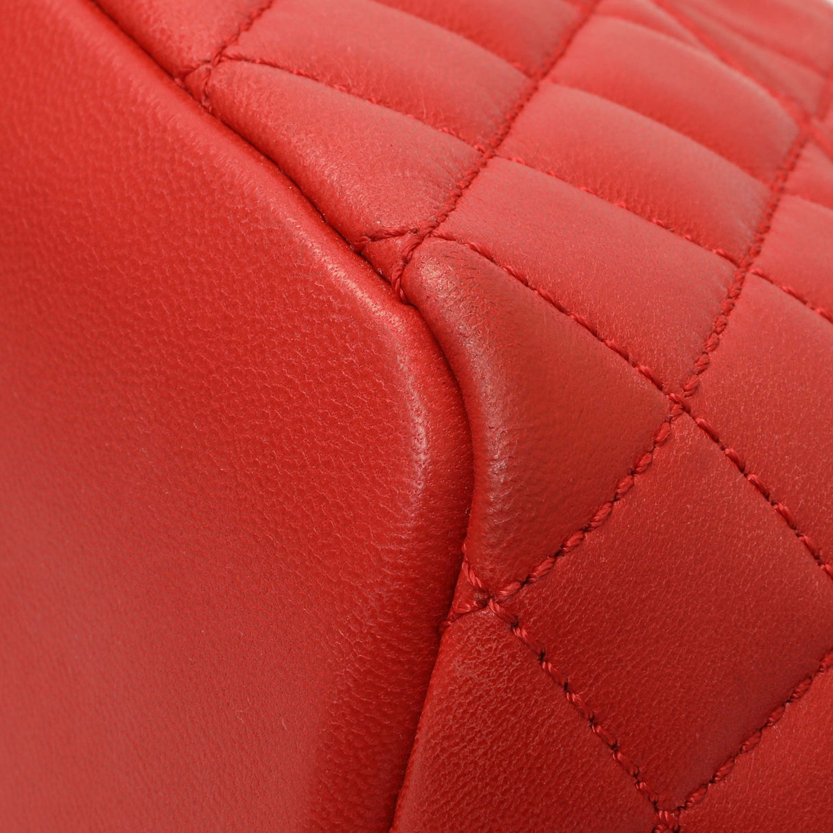 Chanel Red Quilted Lambskin Small Hobo Handbags Chanel