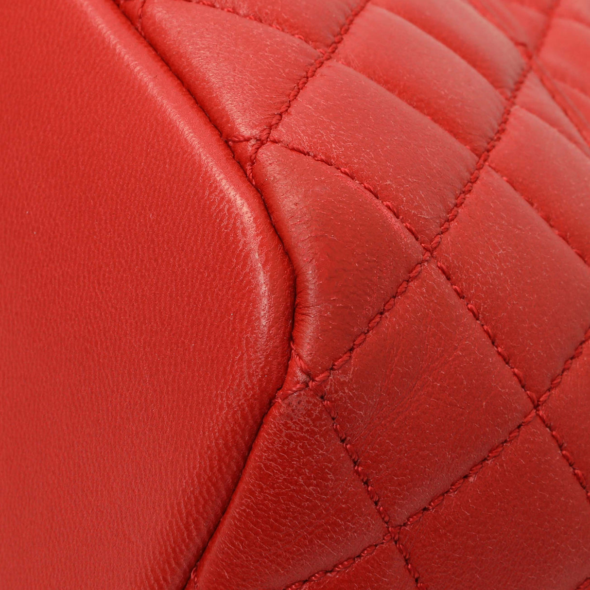 Chanel Red Quilted Lambskin Small Hobo Handbags Chanel