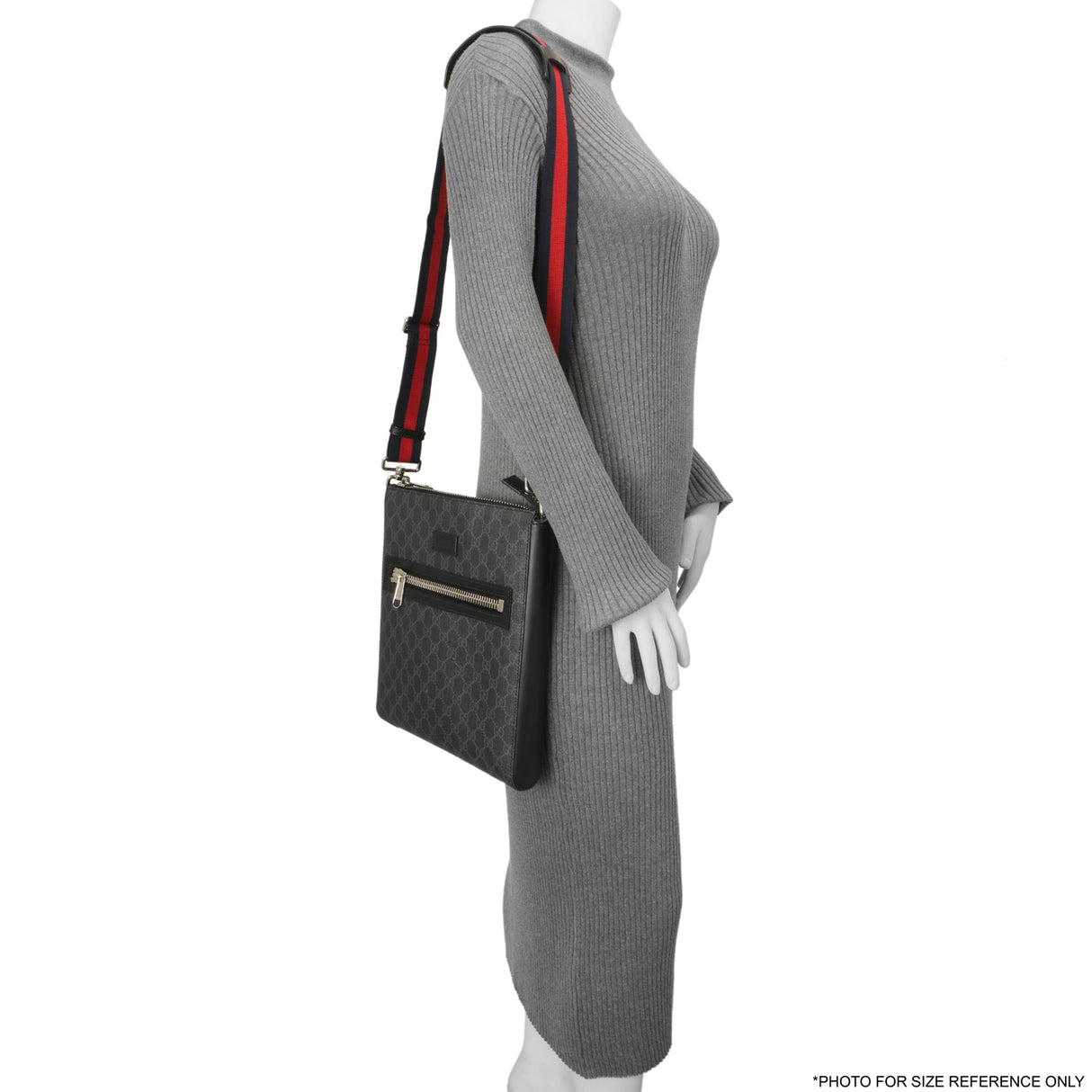 Gucci GG Supreme Monogram Web Small Flat Messenger Bag Handbags Gucci