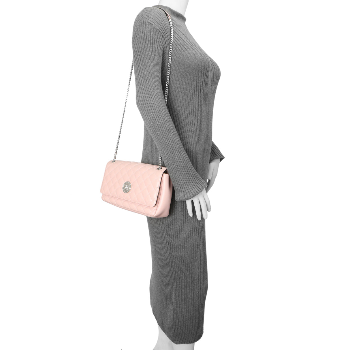 Versace Pink Quilted Lambskin Medusa Chain Crossbody Handbags Versace