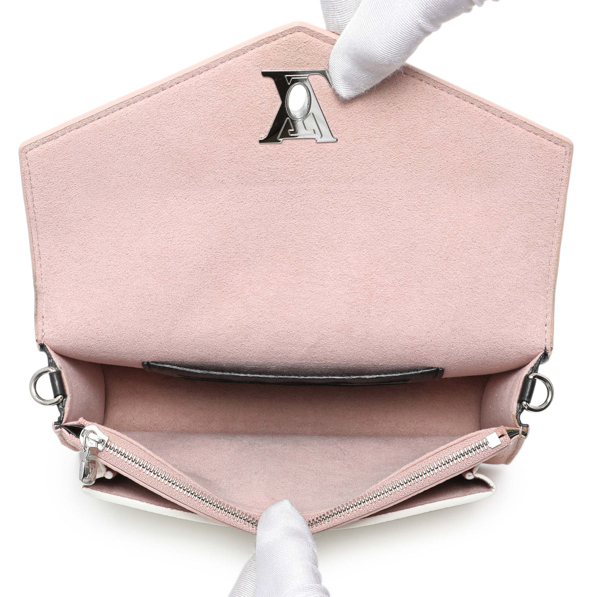 Louis Vuitton Pink Calfskin Mylockme Chain Pochette Handbags Louis Vuitton