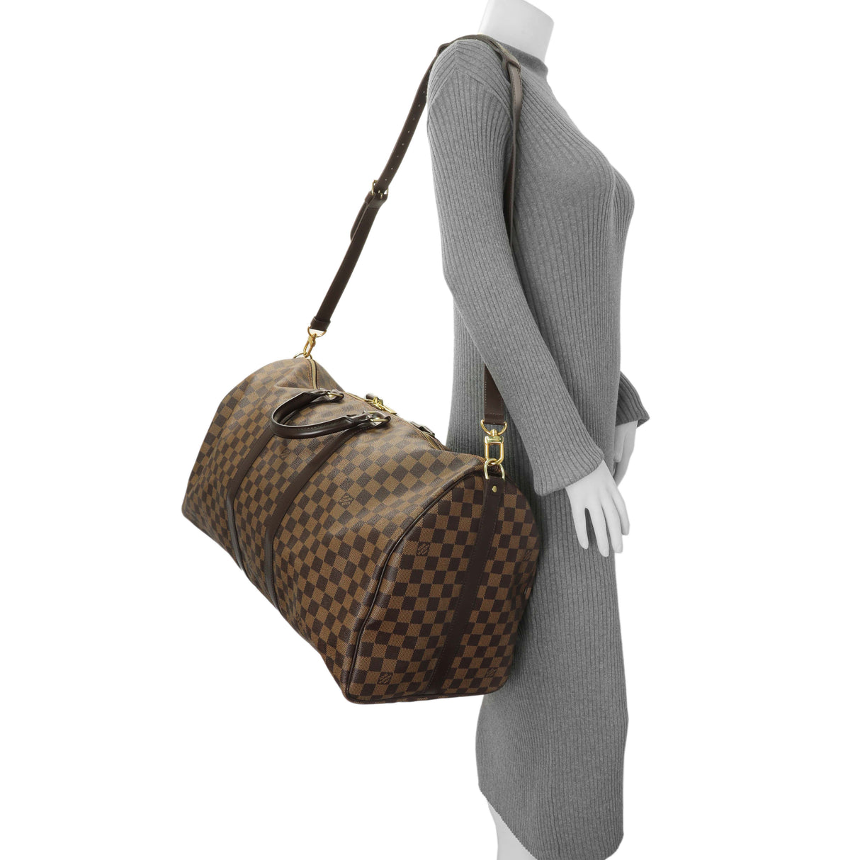 Louis Vuitton Damier Ebene Keepall Bandouliere 55 Handbags Louis Vuitton