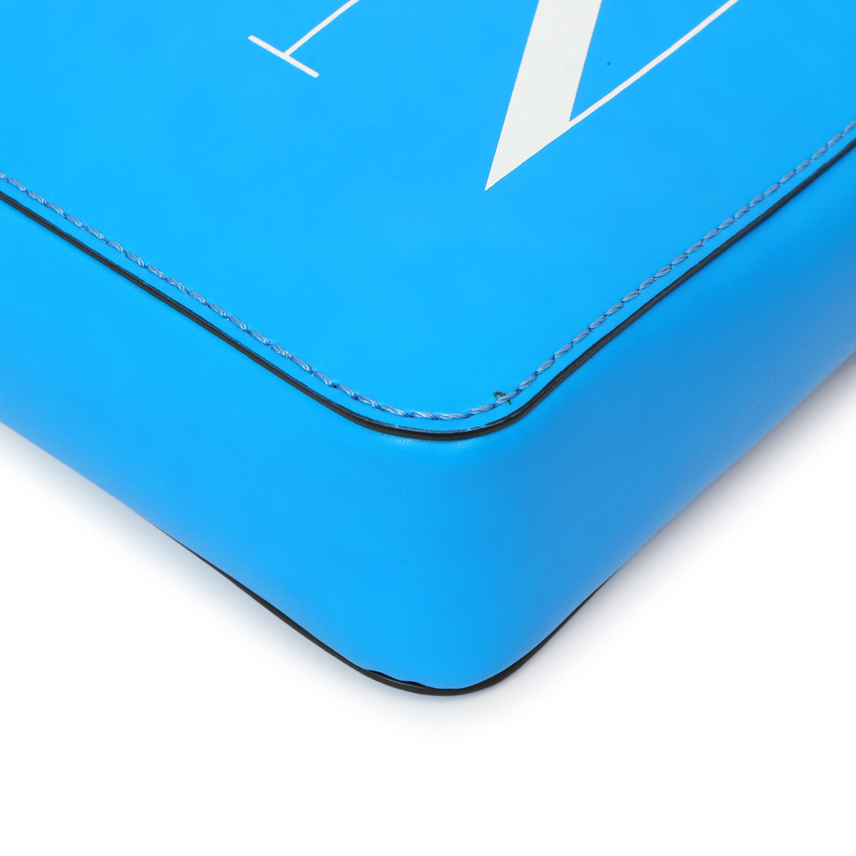 Valentino Blue Calfskin VLTN Print Crossbody Bag Handbags Valentino