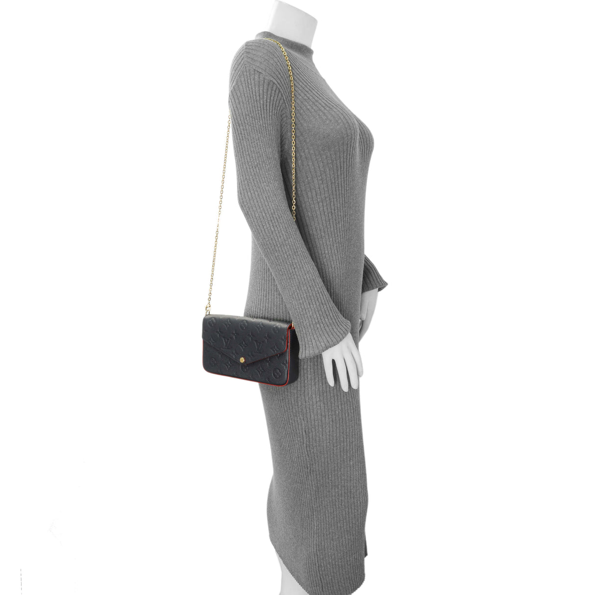 Louis Vuitton Marine Rouge Empreinte Pochette Felicie Chain Wallet Handbags Louis Vuitton