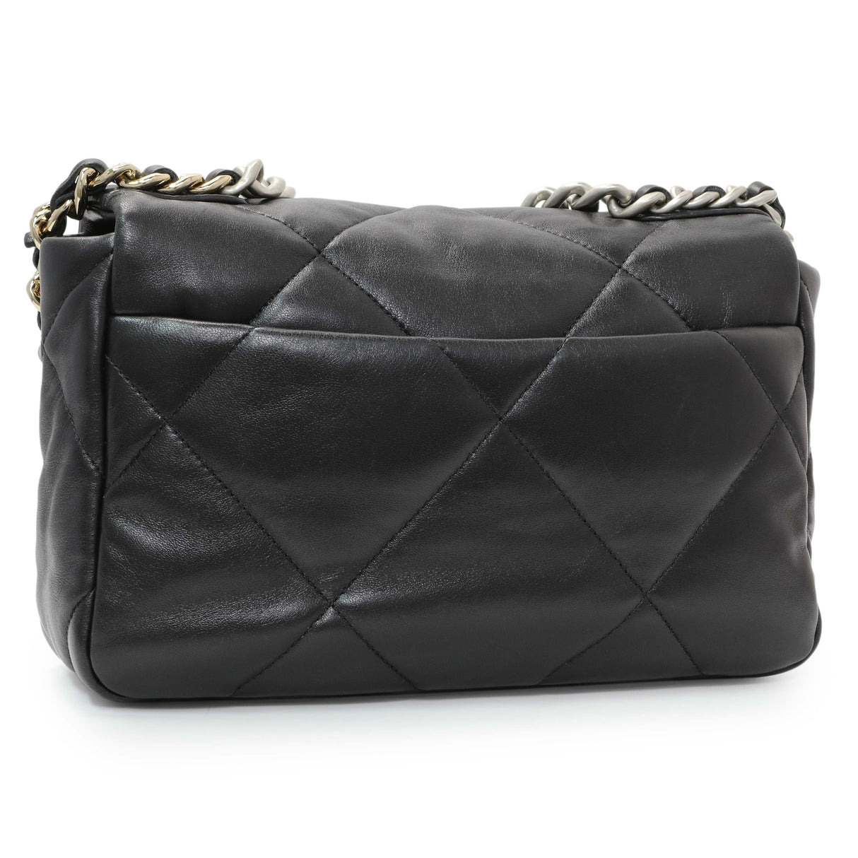 Chanel Black Lambskin Quilted Medium Chanel 19 Flap Handbags Chanel