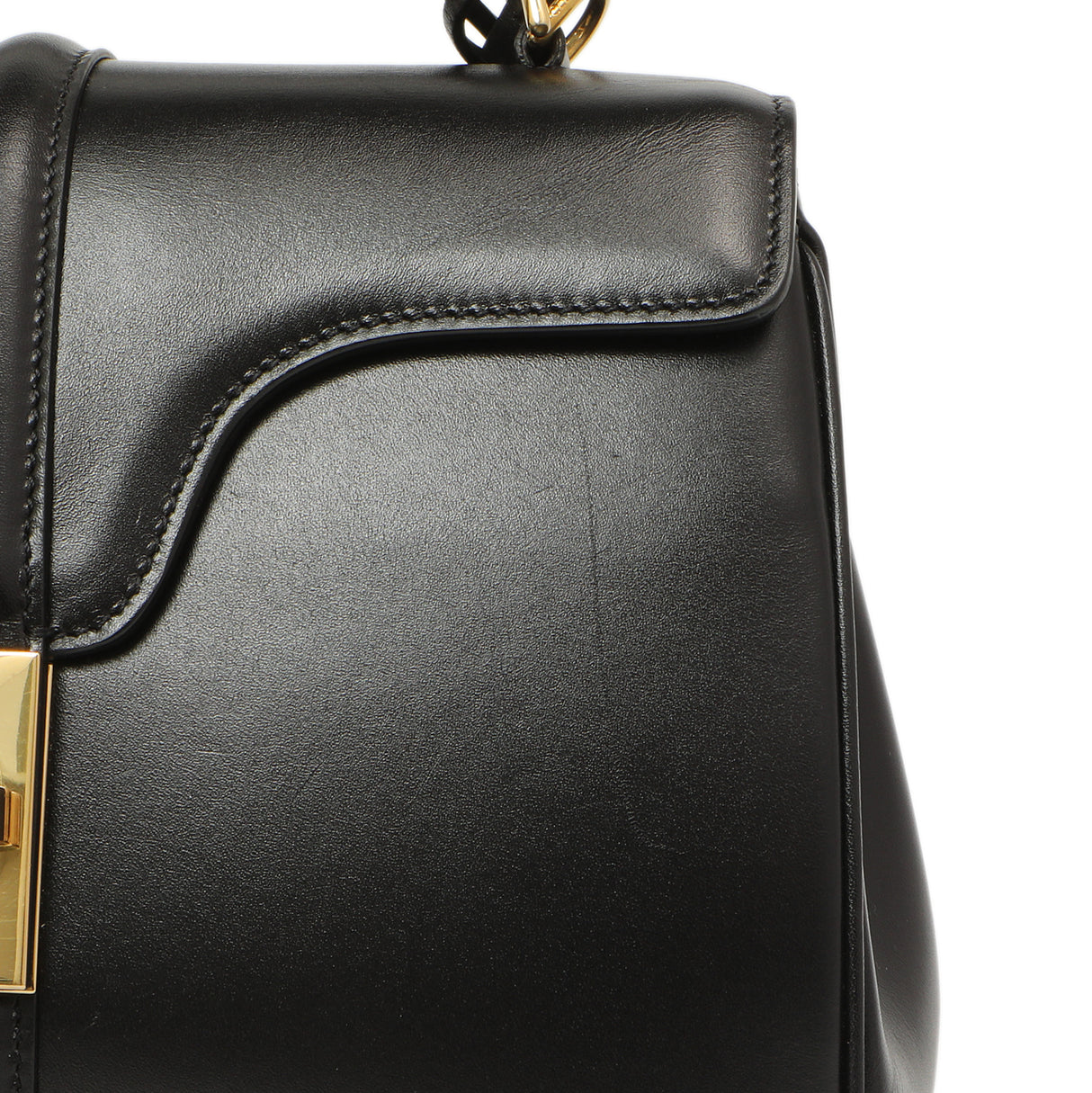 Celine Black Calfskin Small 16 Top Handle Bag Handbags Celine