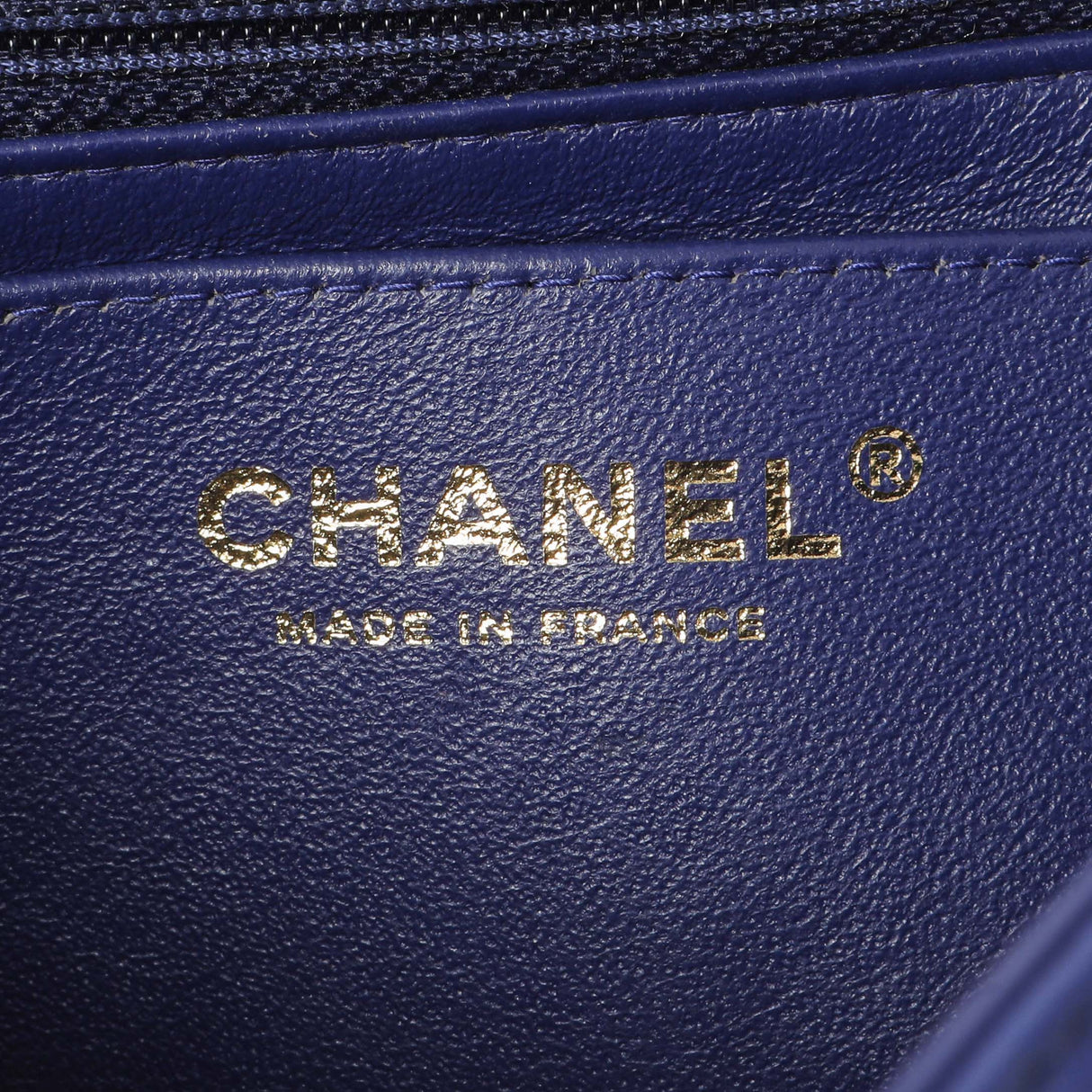 Chanel Blue Chevron Quilted Lambskin Mini Rectangular Flap Handbags Chanel