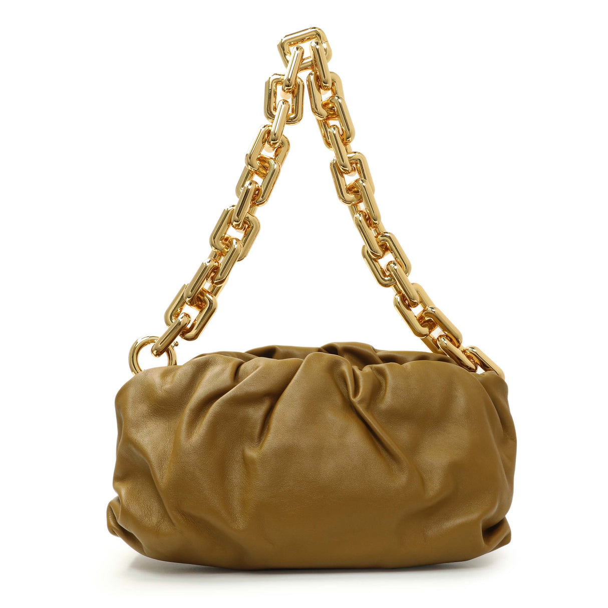 Bottega Veneta Moutarde Calfskin The Pouch Chain Handbags Bottega Veneta