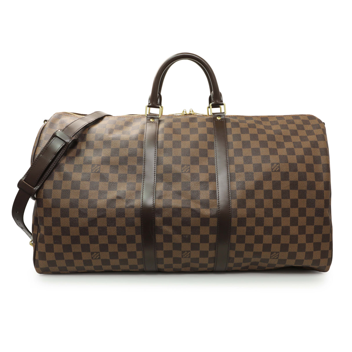 Louis Vuitton Damier Ebene Keepall Bandouliere 55 Handbags Louis Vuitton