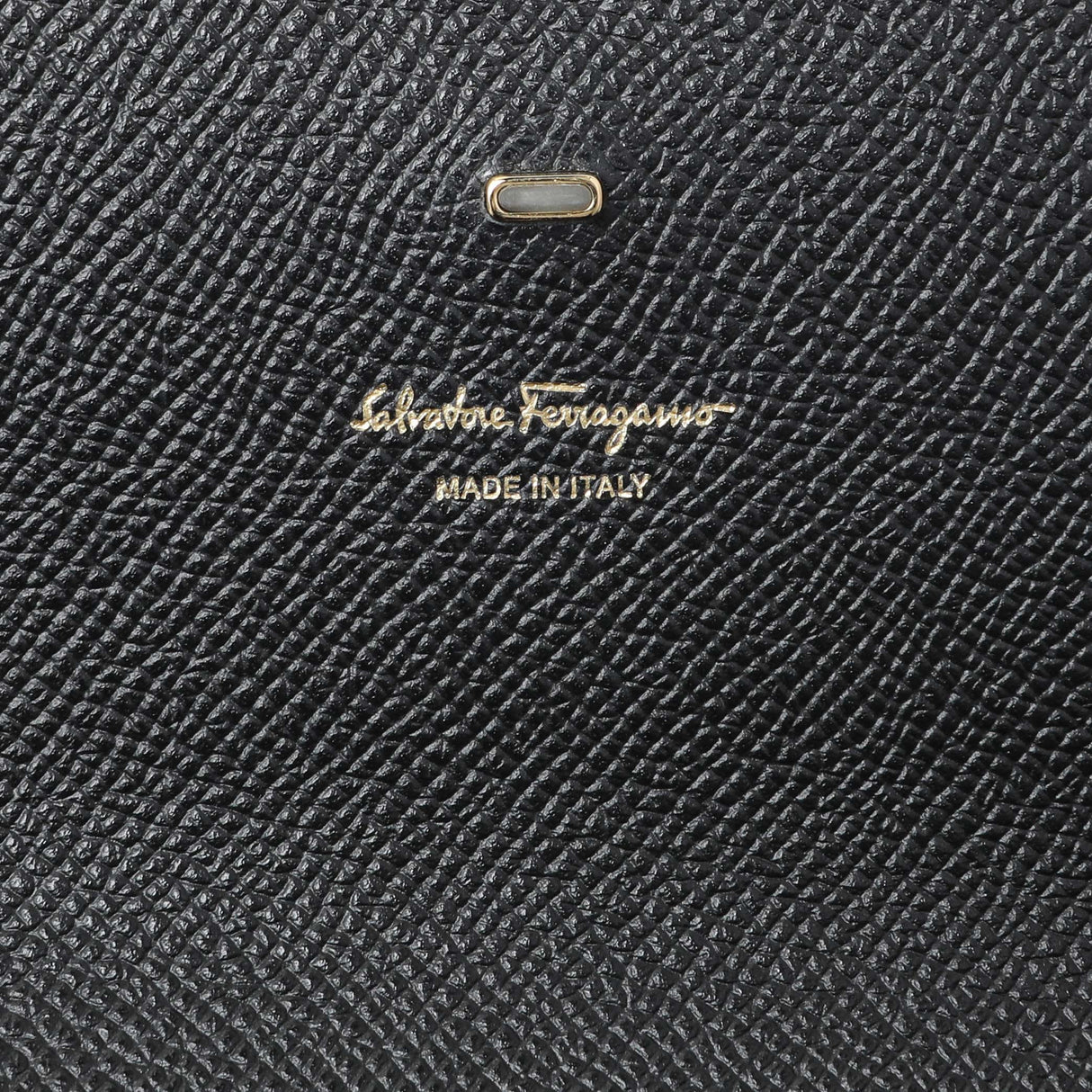 Salvatore Ferragamo Black Grained Calfskin Gancio Clasp Chain Clutch Handbags Salvatore Ferragamo