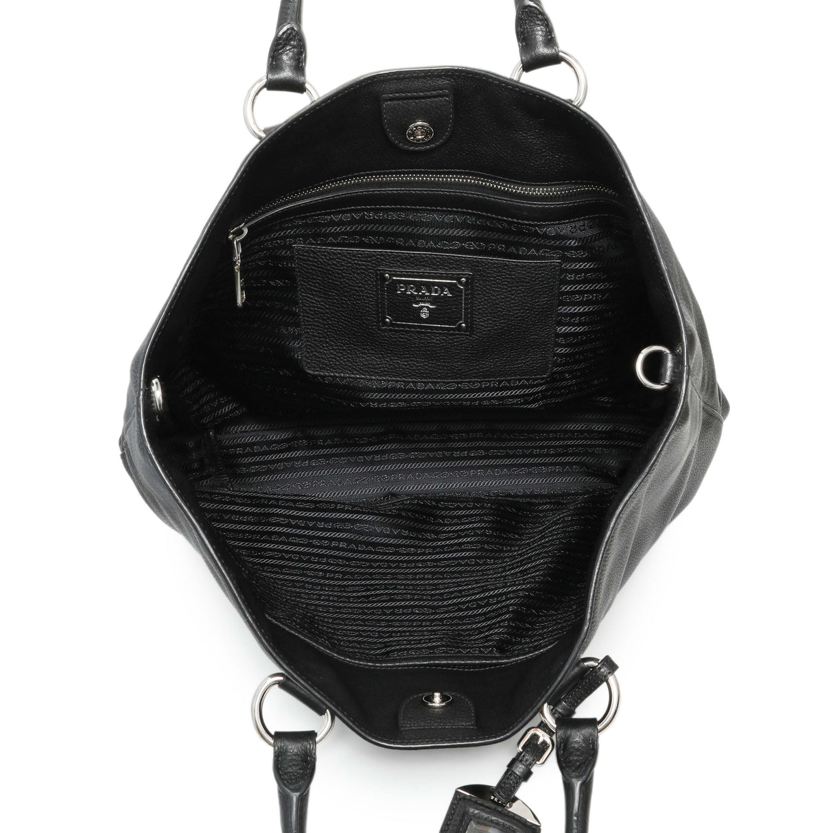 Prada Black Vitello Daino Tote Handbags Prada