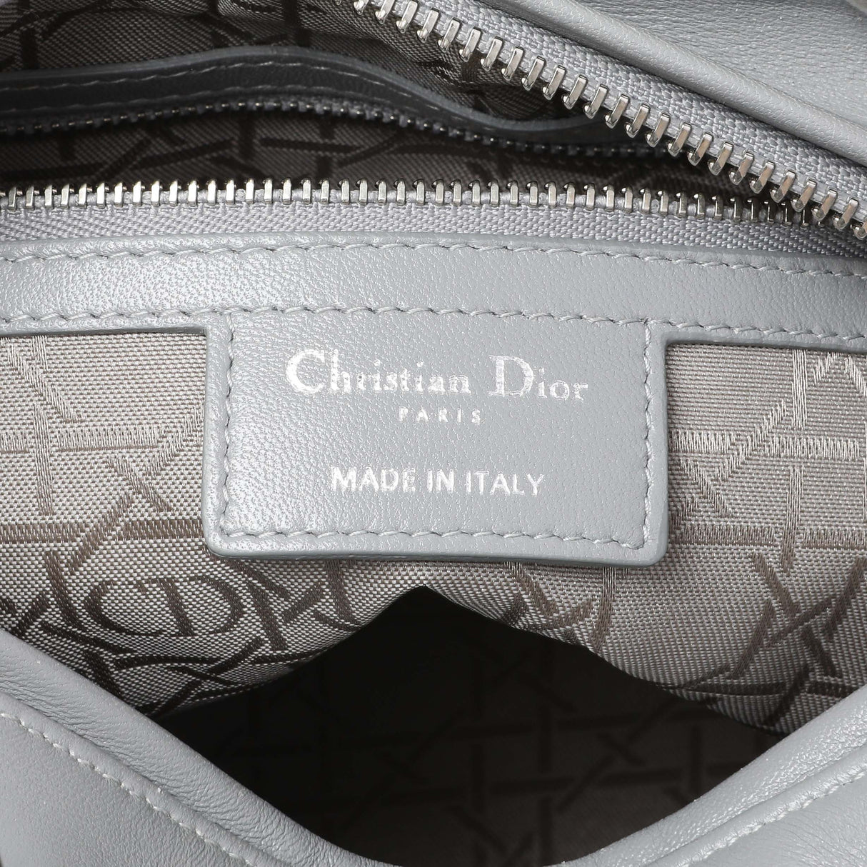 Christian Dior Grey Lambskin Cannage Medium Lady Dior Handbags Christian Dior