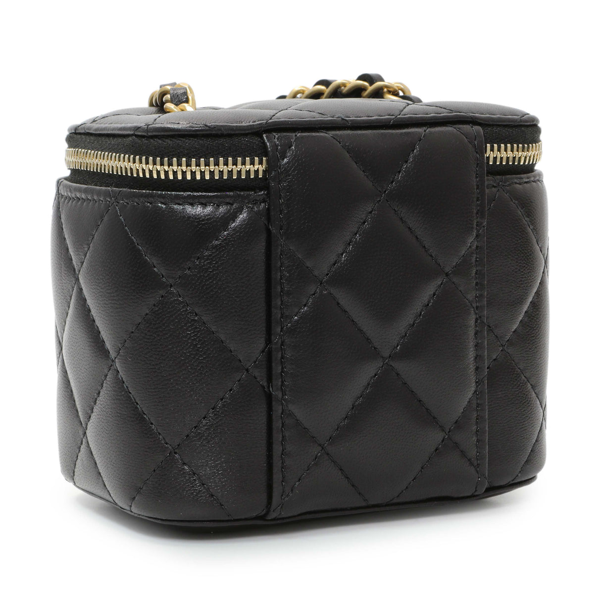 Chanel Black Lambskin Mini Pearl Crush Vanity Handbags Chanel