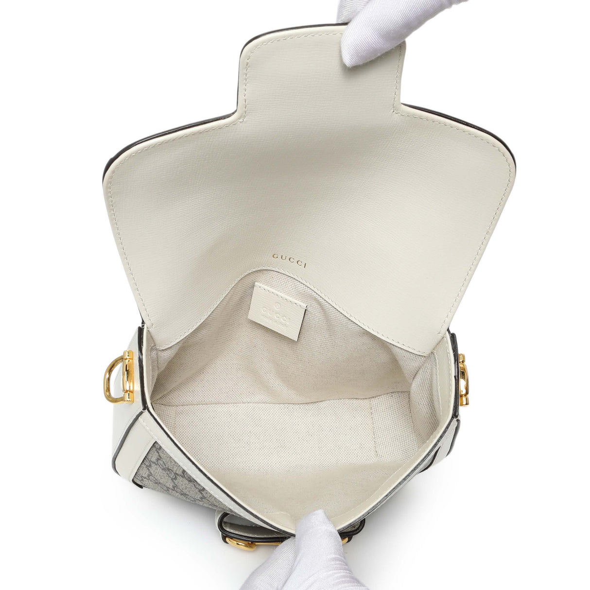 Gucci GG Supreme Monogram Web Mini Horsebit 1955 Shoulder Bag Handbags Gucci