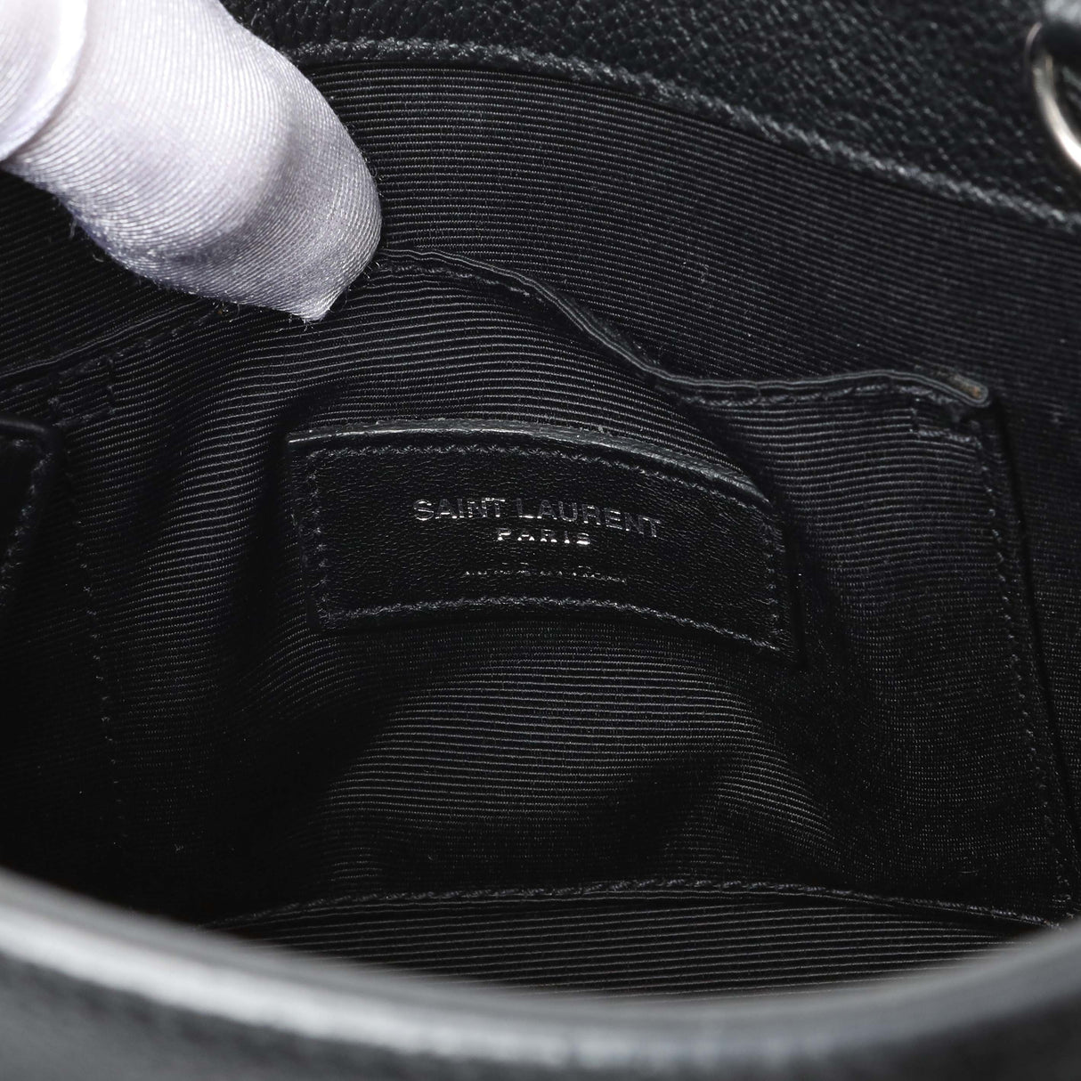 Saint Laurent Black Grained Calfskin Nano Sac De Jour