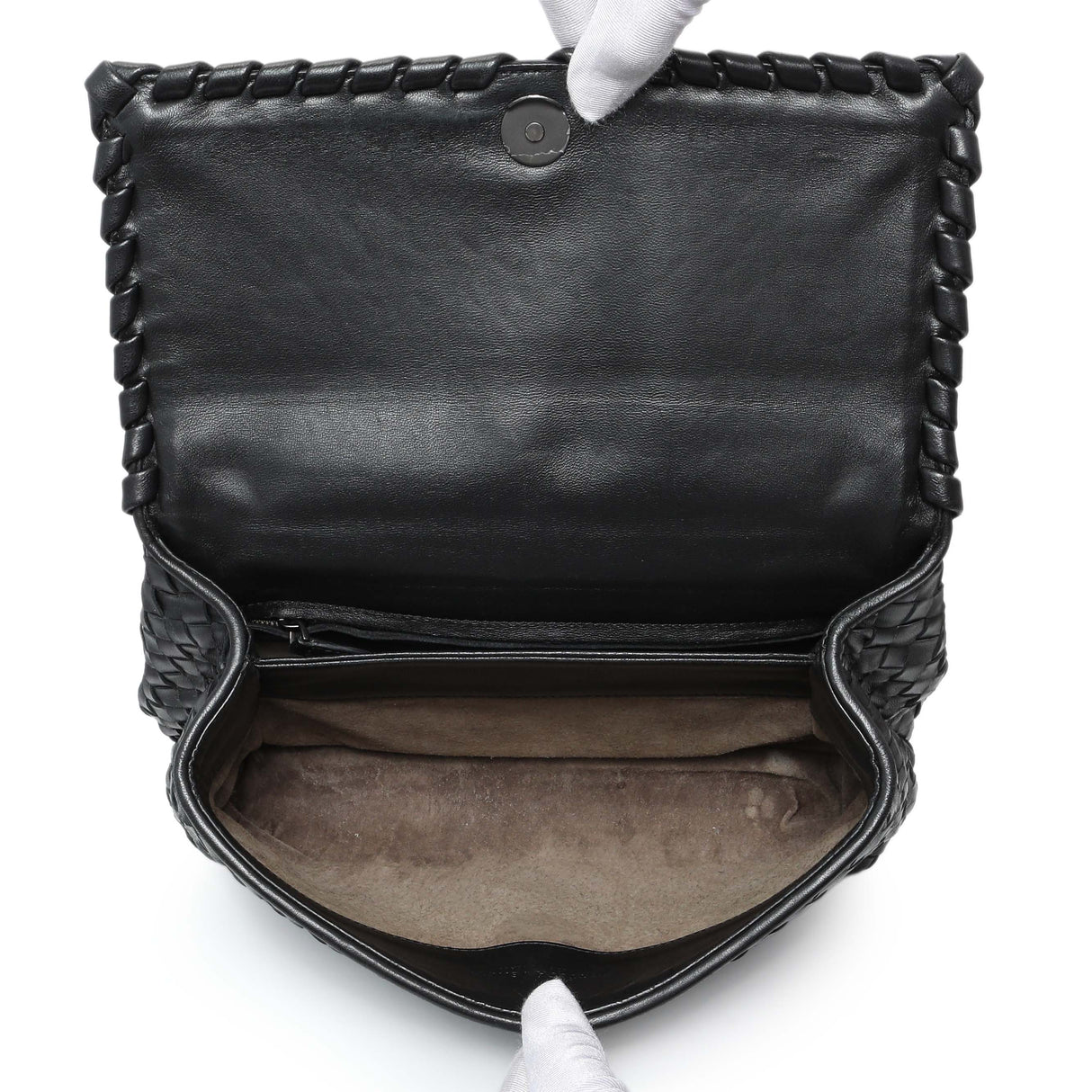 Bottega Veneta Black Nappa Intrecciato Small Olimpia Shoulder Bag Handbags Bottega Veneta