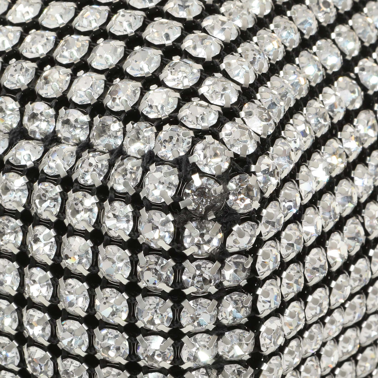 Alexander Wang Black Silver Mesh Crystal Rhinestone Mini Heiress Pouch Handbags Alexander Wang