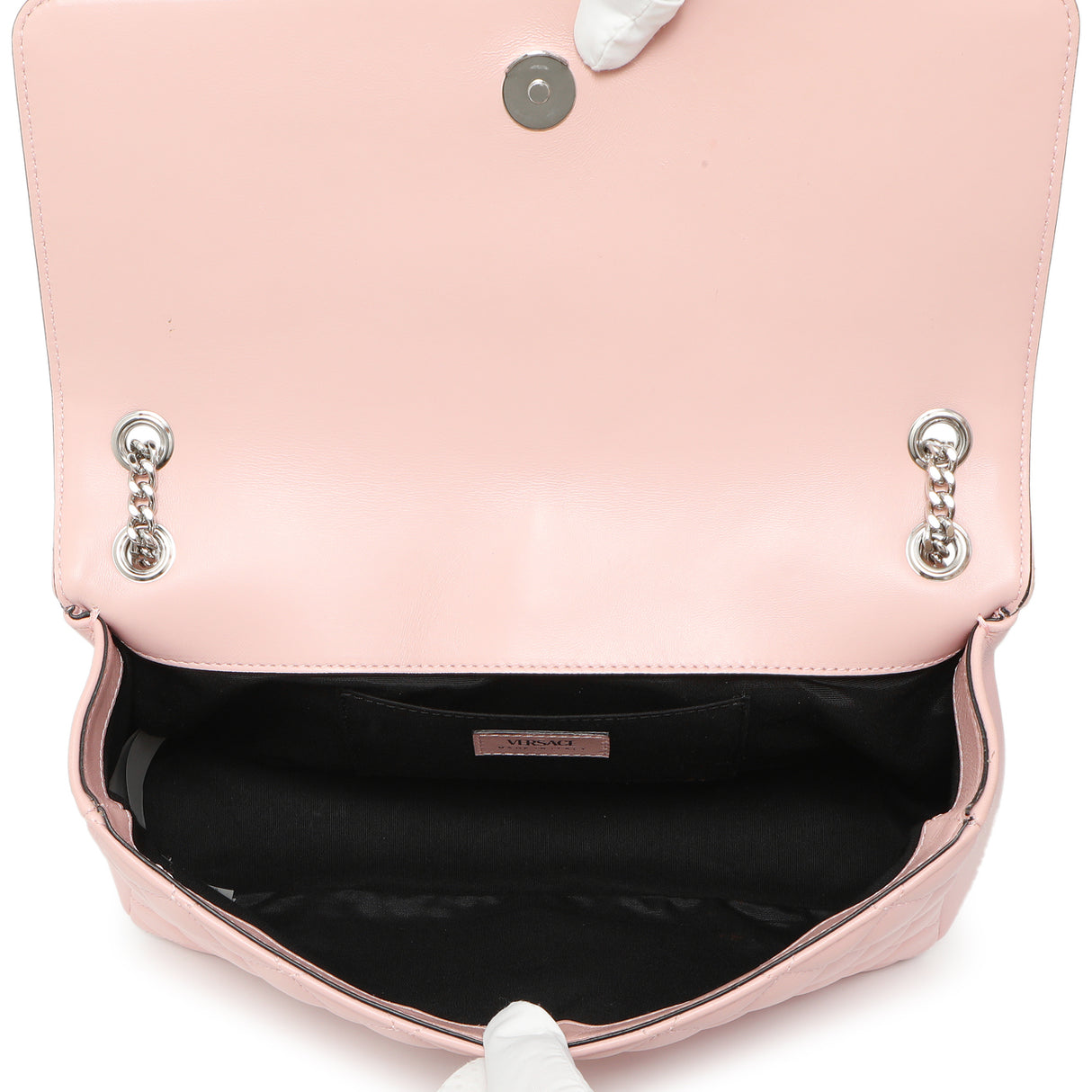 Versace Pink Quilted Lambskin Medusa Chain Crossbody Handbags Versace