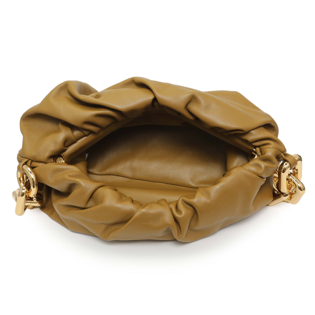 Bottega Veneta Moutarde Calfskin The Pouch Chain Handbags Bottega Veneta