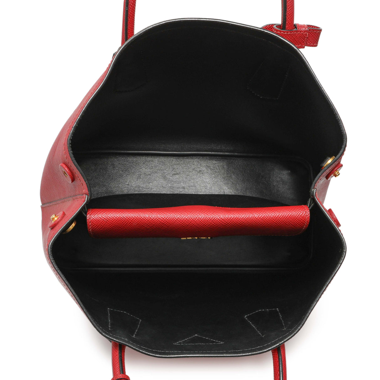 Prada Red Saffiano Medium Double Bag Handbags Prada