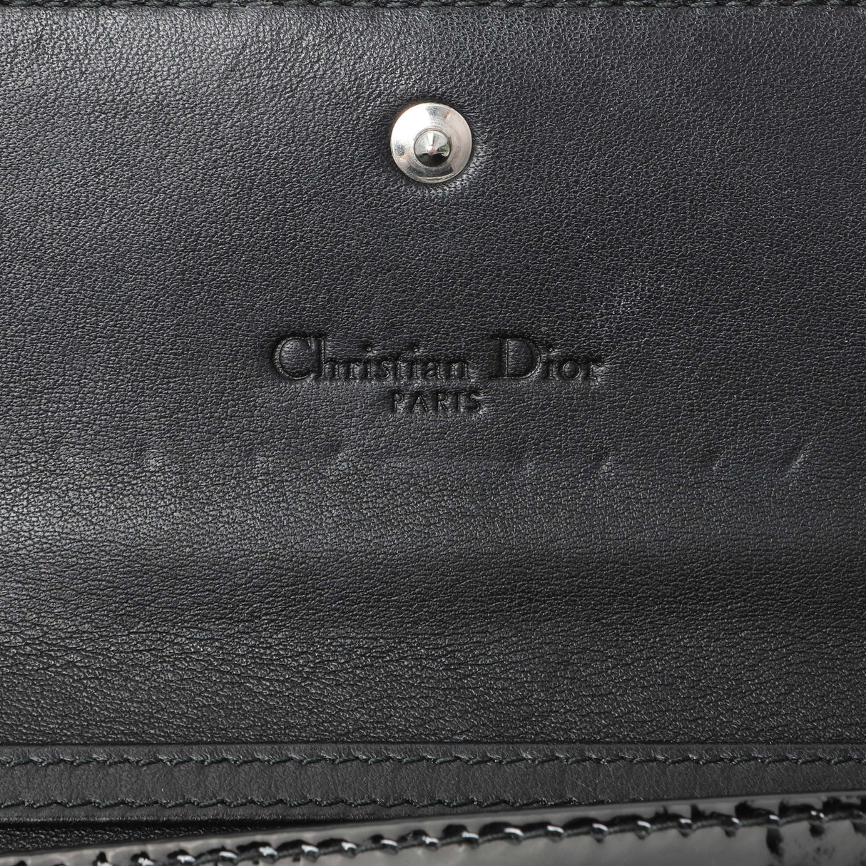 Christian Dior Black Patent Cannage Lady Dior Rendezvous Wallet On Chain Handbags Christian Dior