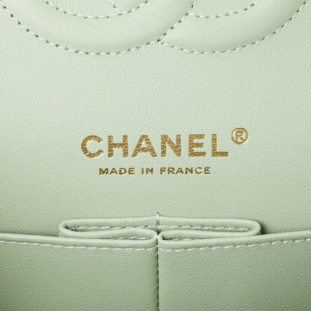 Chanel Light Mint Green Caviar Medium Classic Double Flap Handbags Chanel
