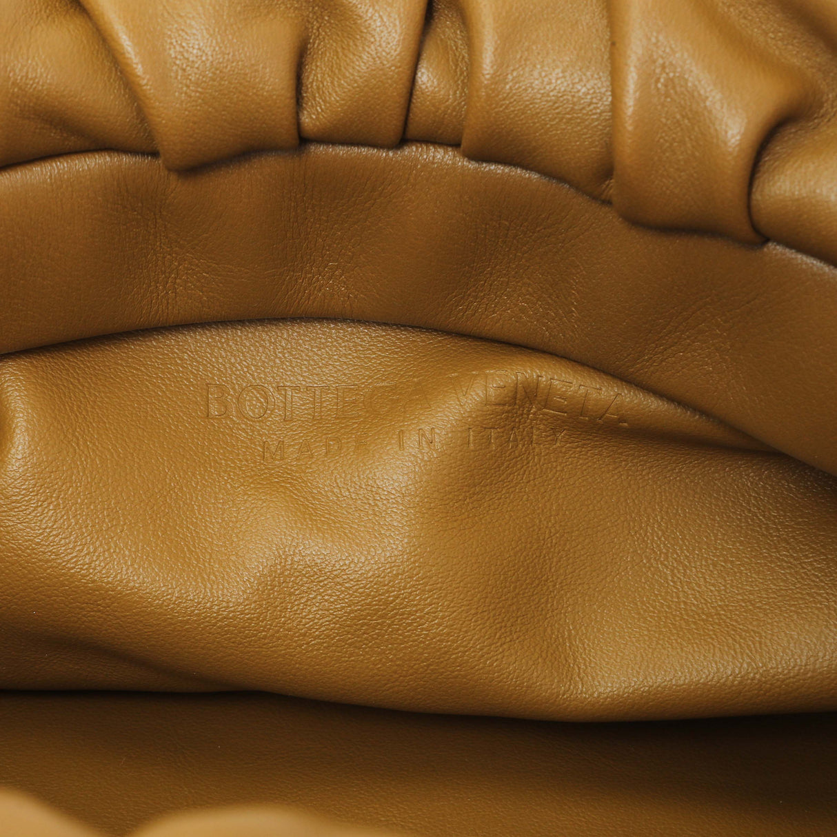 Bottega Veneta Moutarde Calfskin The Pouch Chain Handbags Bottega Veneta