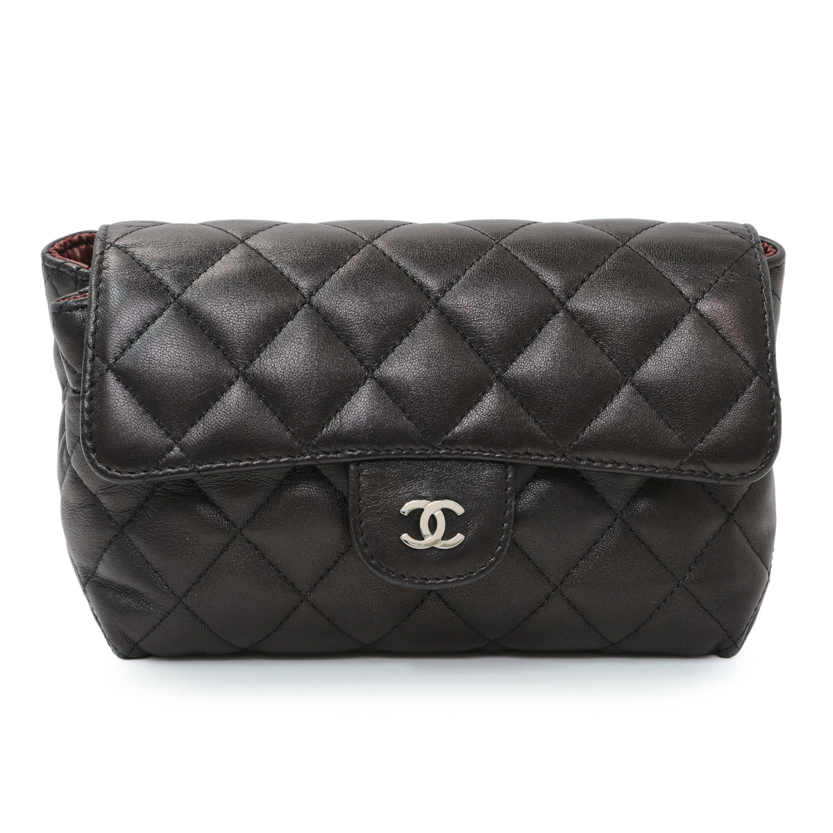 Chanel Quilted Lambskin Flap Cosmetic Case Accessories Chanel