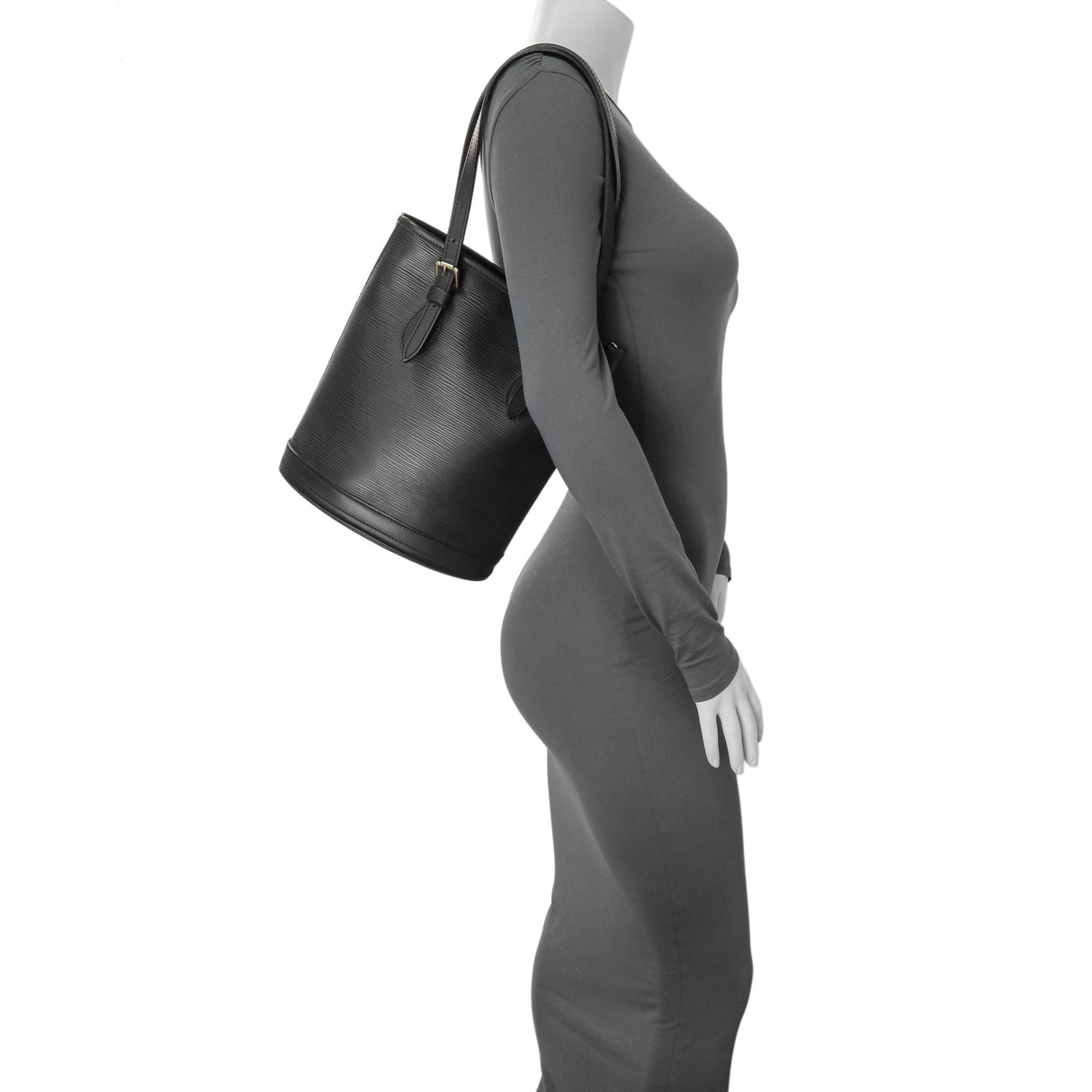 Louis Vuitton Black Epi Petite Bucket