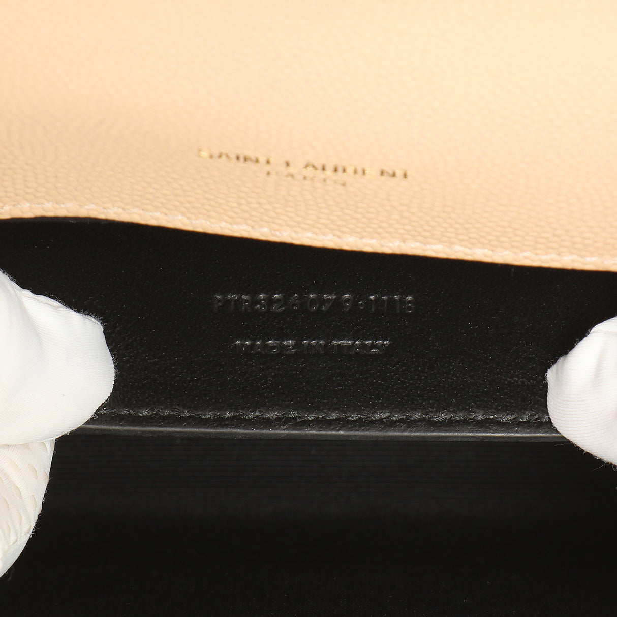 Saint Laurent Beige Grain De Poudre Monogram Cassandre Clutch Handbags Saint Laurent