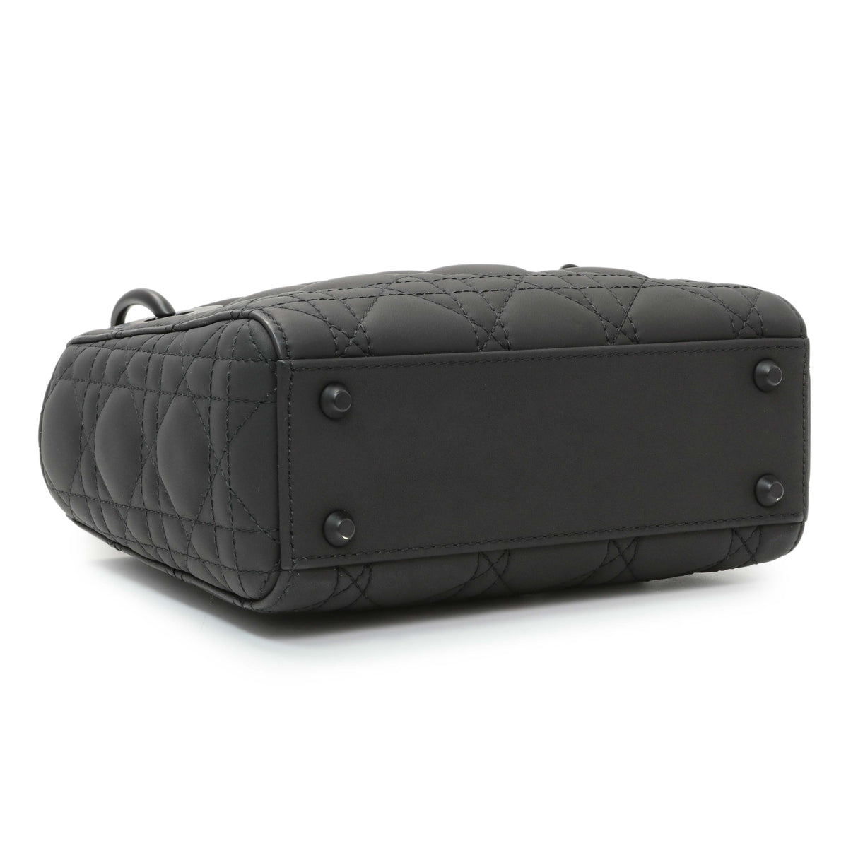 Christian Dior Black Ultra Matte Calfskin Cannage Mini Lady Dior Handbags Christian Dior