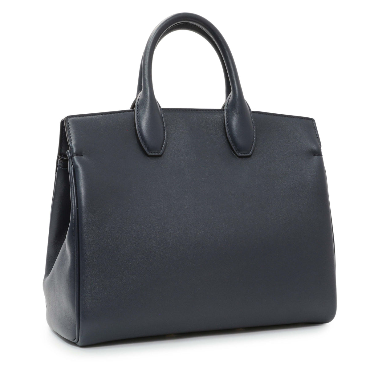 Salvatore Ferragamo Blue Calfskin Medium Studio Bag Handbags Salvatore Ferragamo