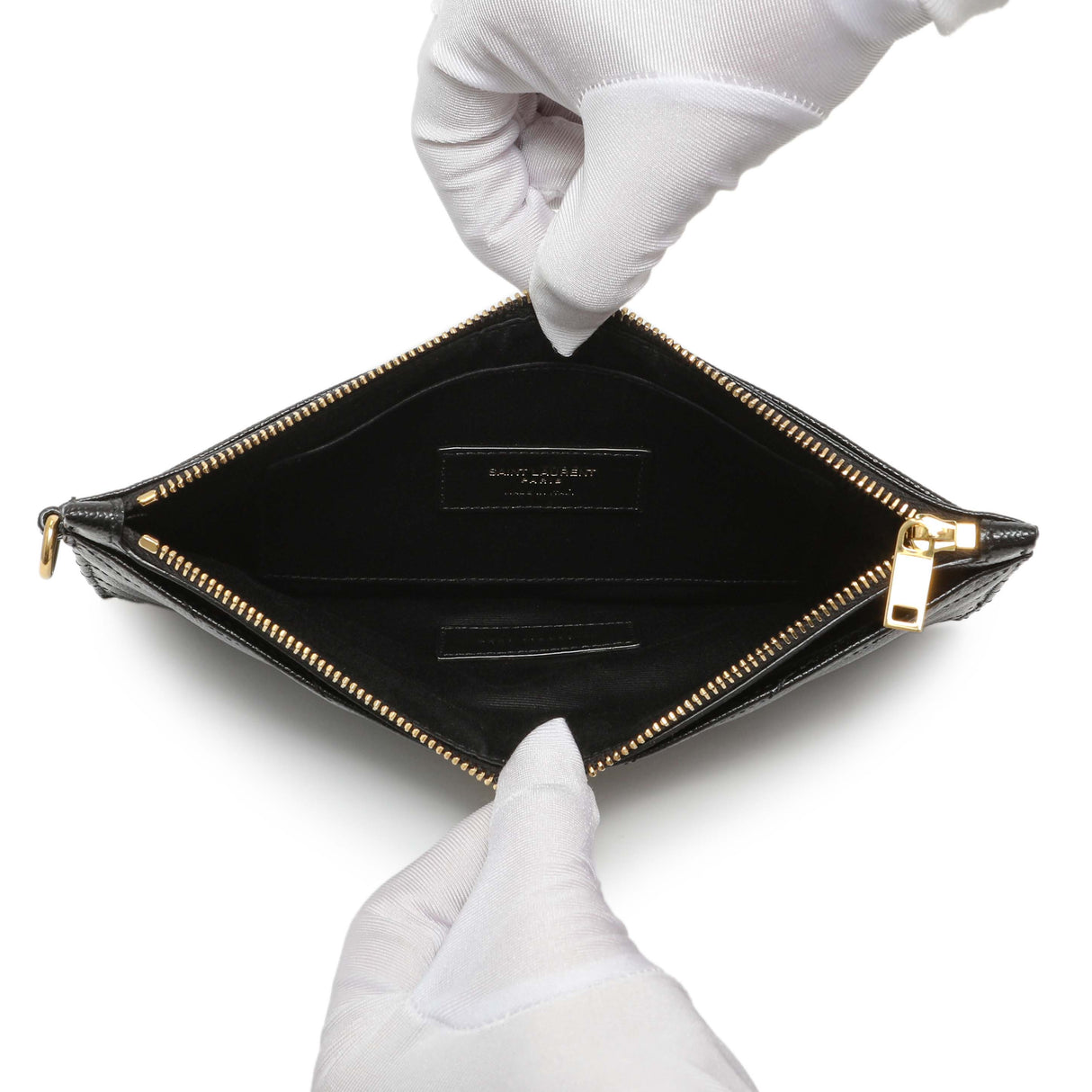 Saint Laurent Grain De Poudre Matelasse Chevron Monogram Large Bill Pouch Accessories Saint Laurent