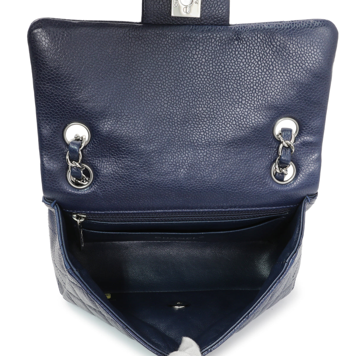 Chanel Navy Caviar Mini Rectangular Flap Handbags Chanel