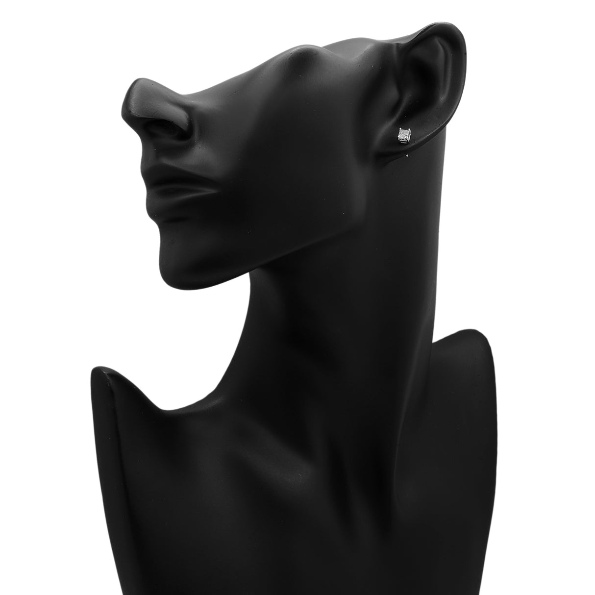 14K White Gold 0.54 Carat Princess Diamond Stud Earrings Fine Jewellery Modaselle