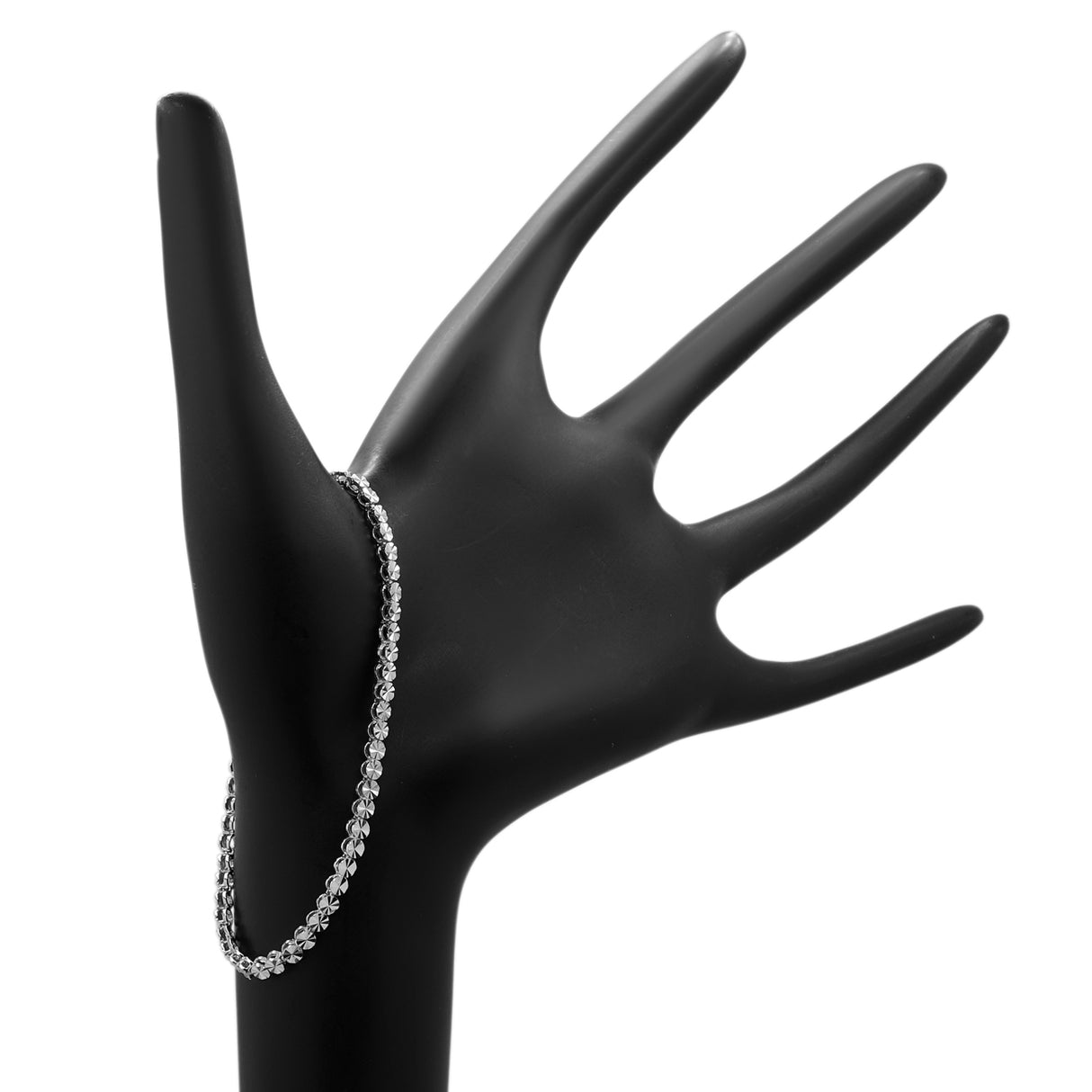 18K White Gold Diamond Cut Bracelet Fine Jewellery Modaselle