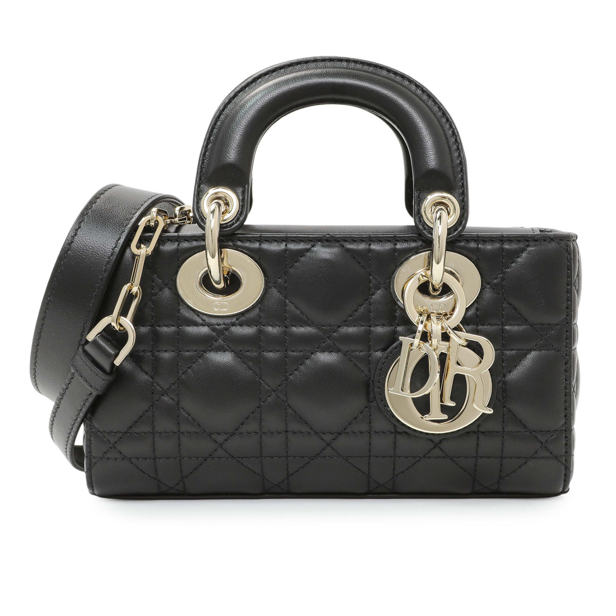 Christian Dior Black Cannage Mini Lambskin Lady D-Joy
