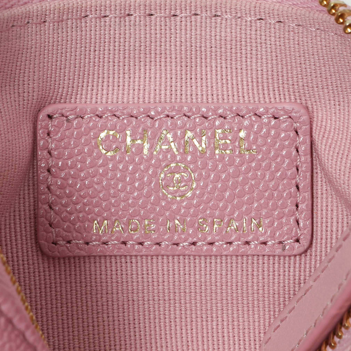 Chanel Pink Quilted Caviar Small Cosmetic Case Accessories Chanel